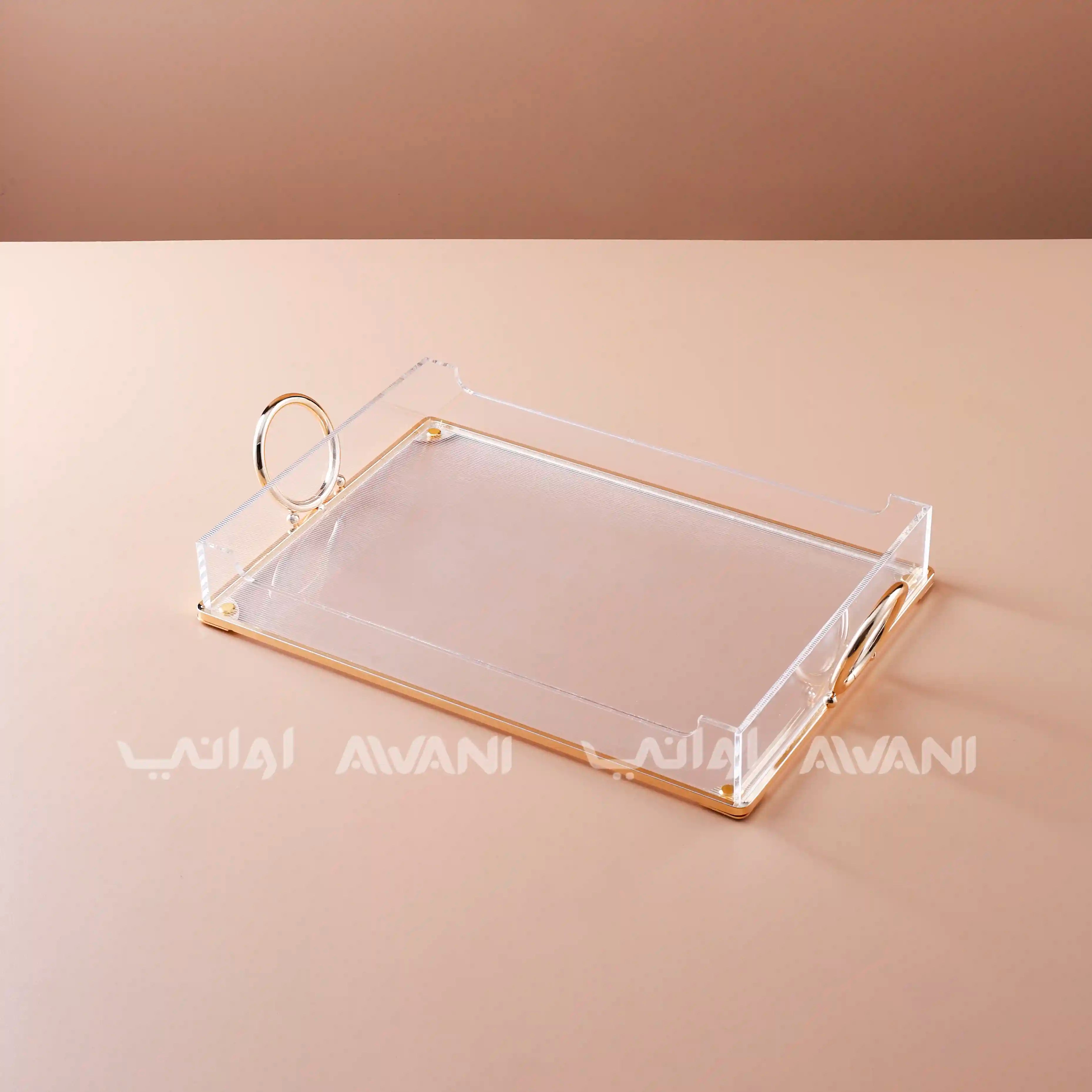 Acrylic Serving Tray - Gold