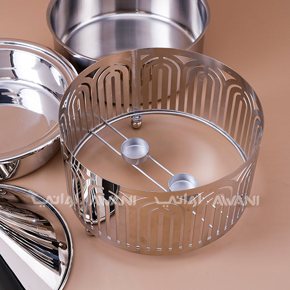 Luxury Arabic Stainless Steel Food Warmer | Server with Dome Lid – Silver Finish - 3 L