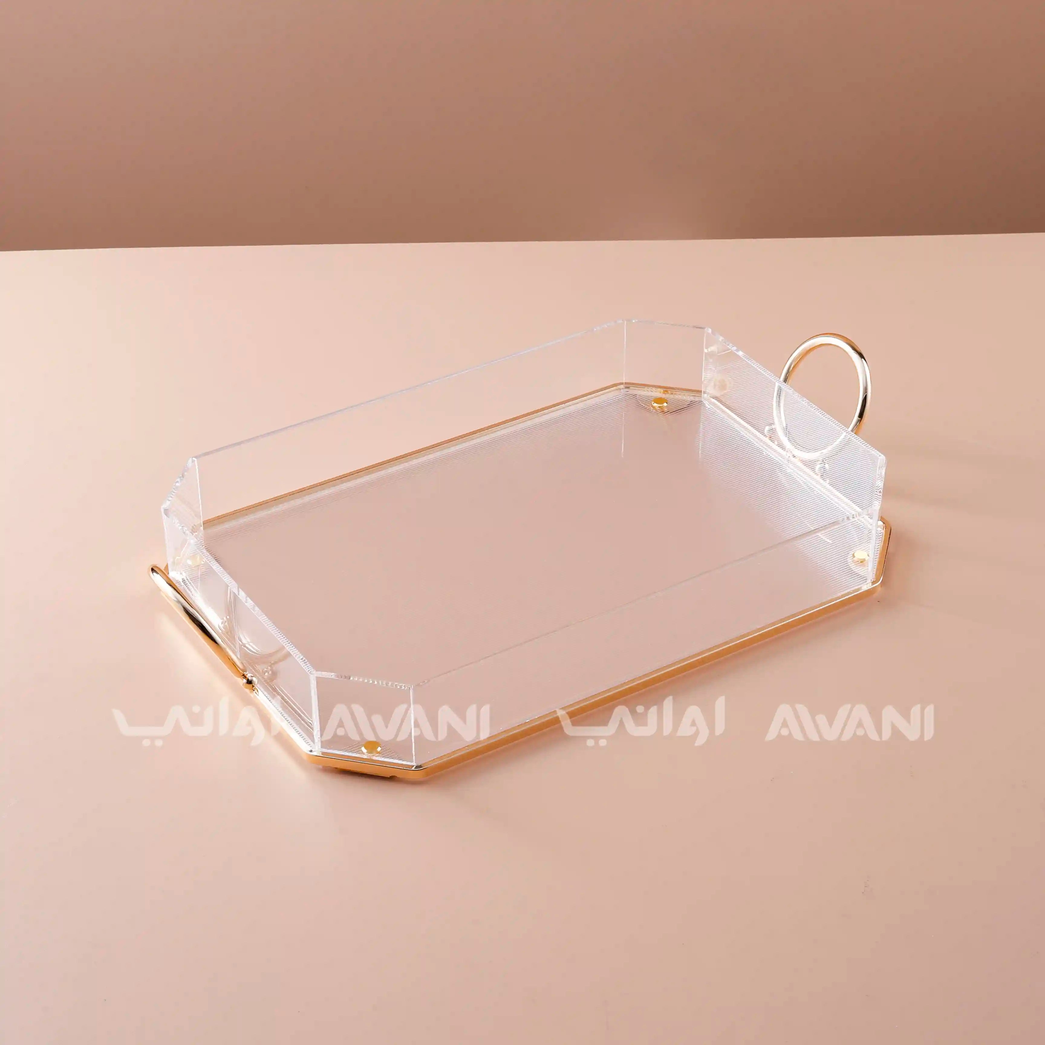 Acrylic Serving Tray - Gold