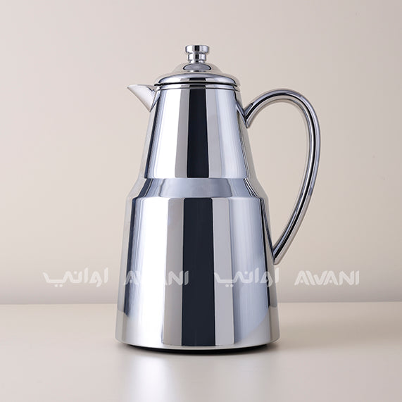 Luxury Stainless Steel Arabic Coffee Dallah with Silver Color  – 1.3 L