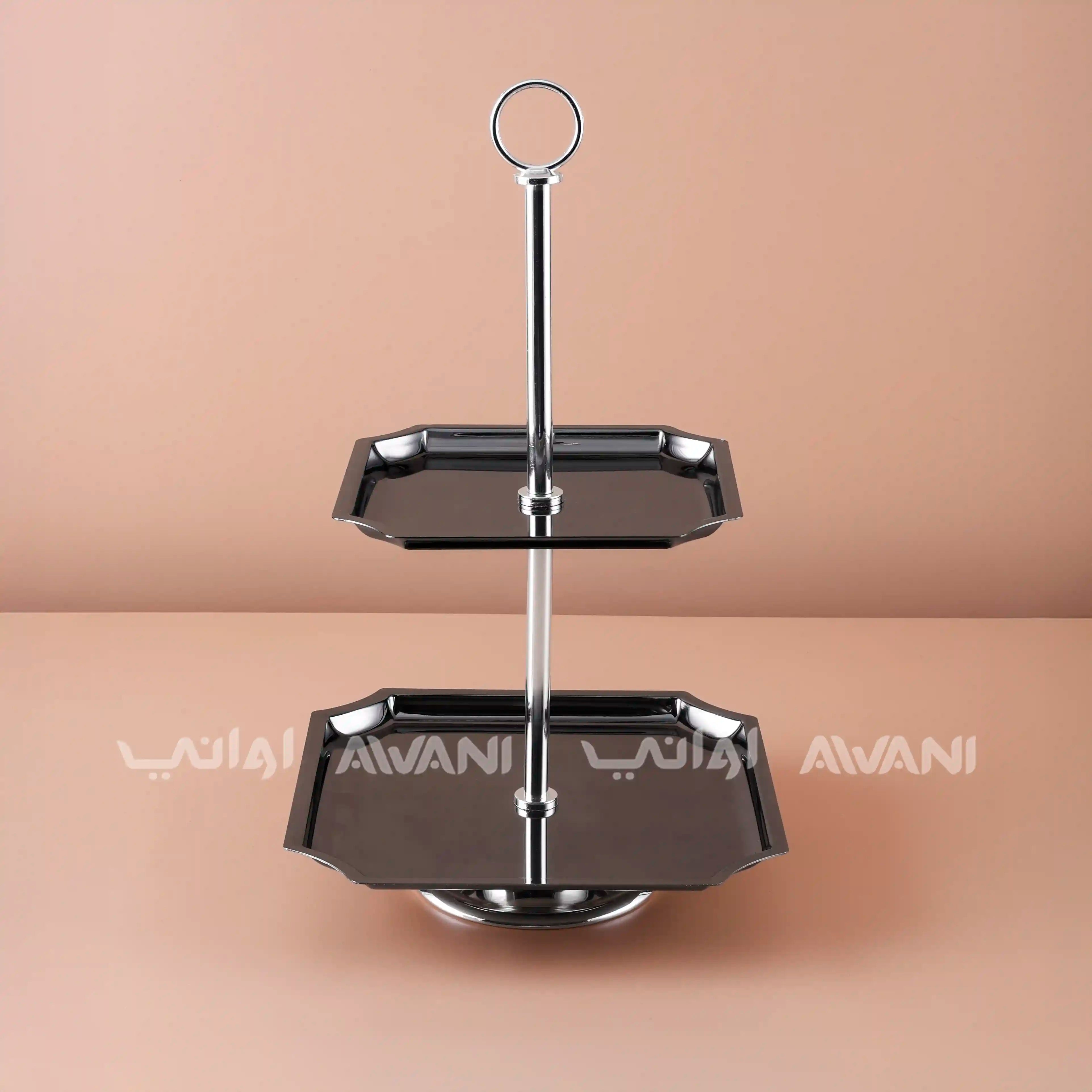 2-Tier Stainless Steel Dessert & Snack Stand