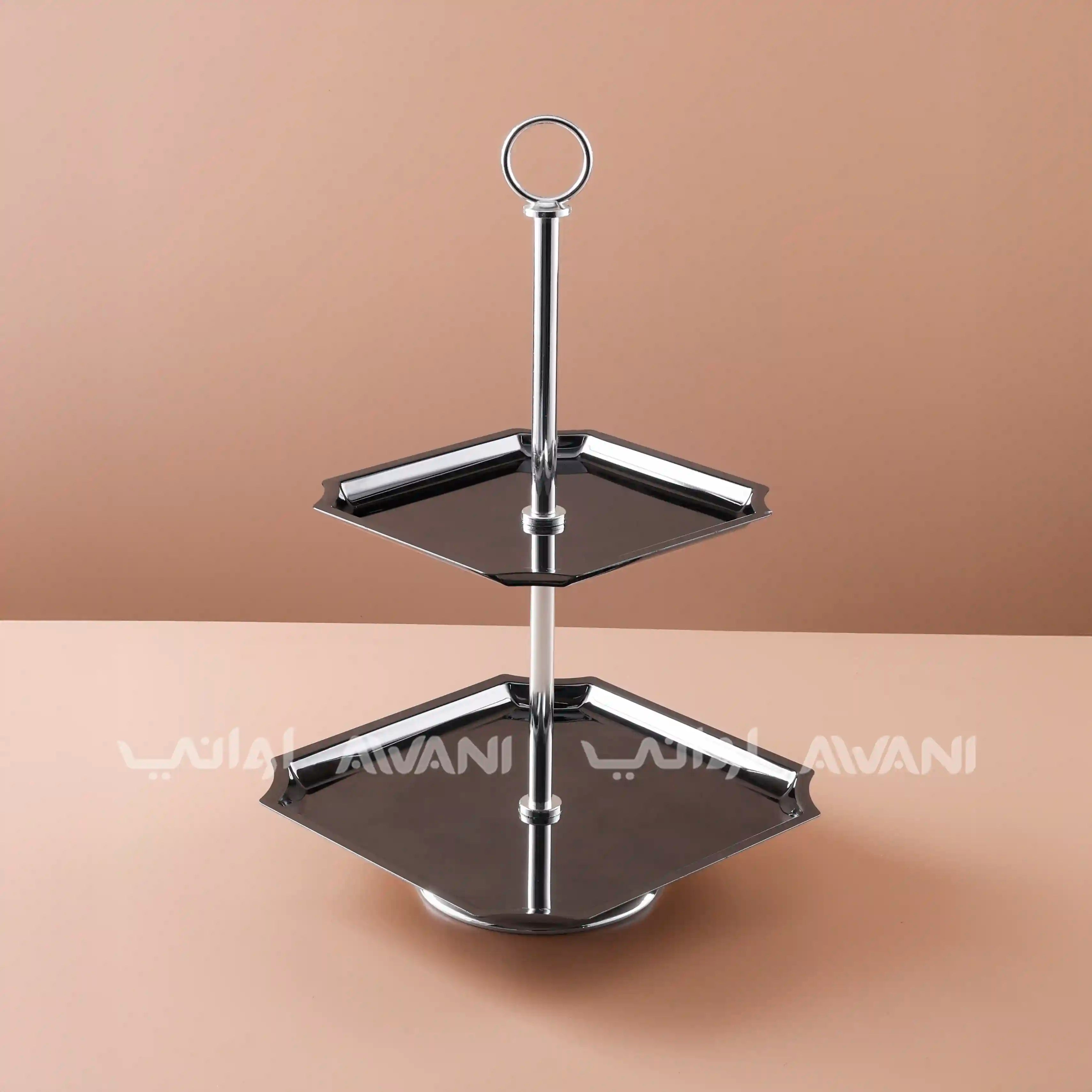 2-Tier Stainless Steel Dessert & Snack Stand