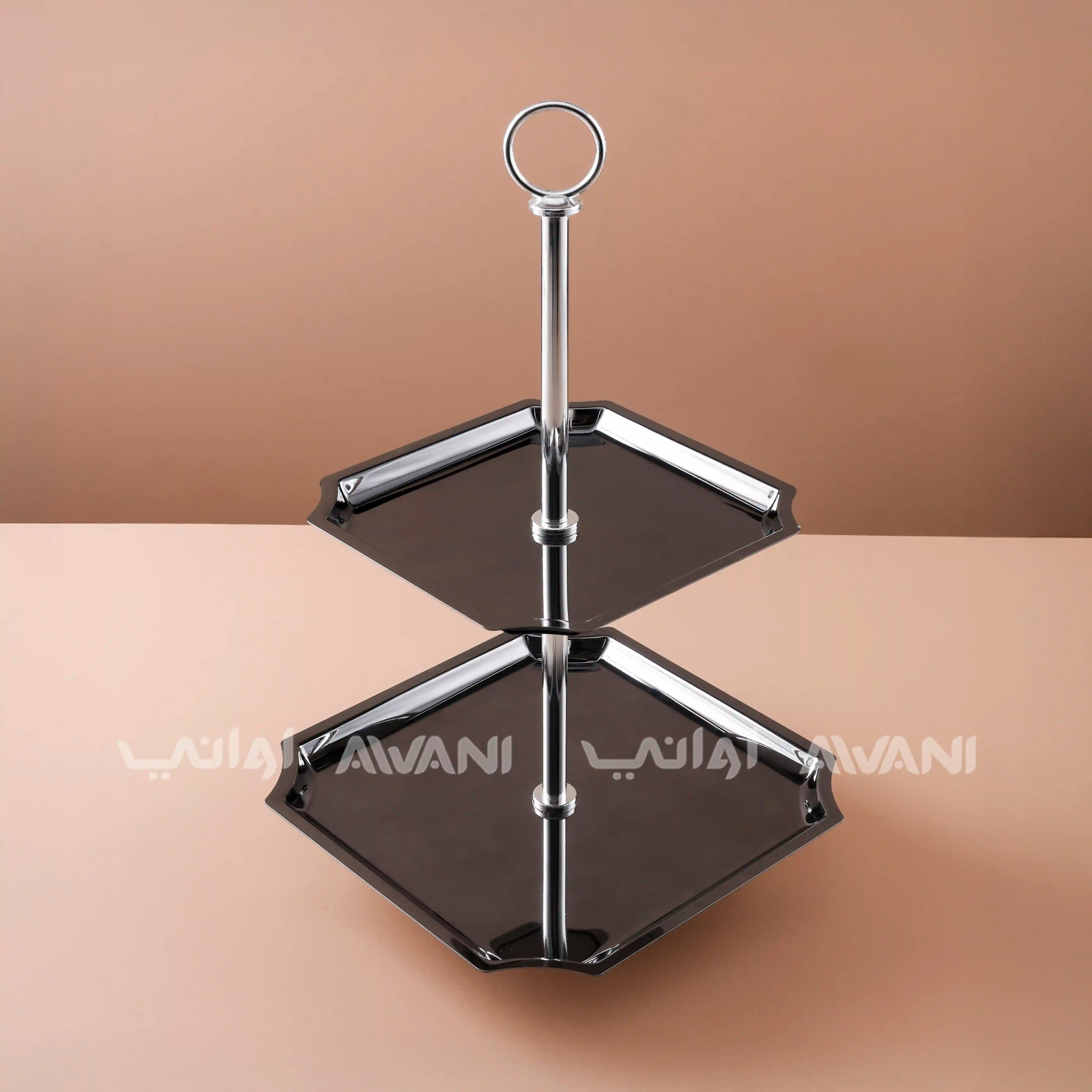 2-Tier Stainless Steel Dessert & Snack Stand
