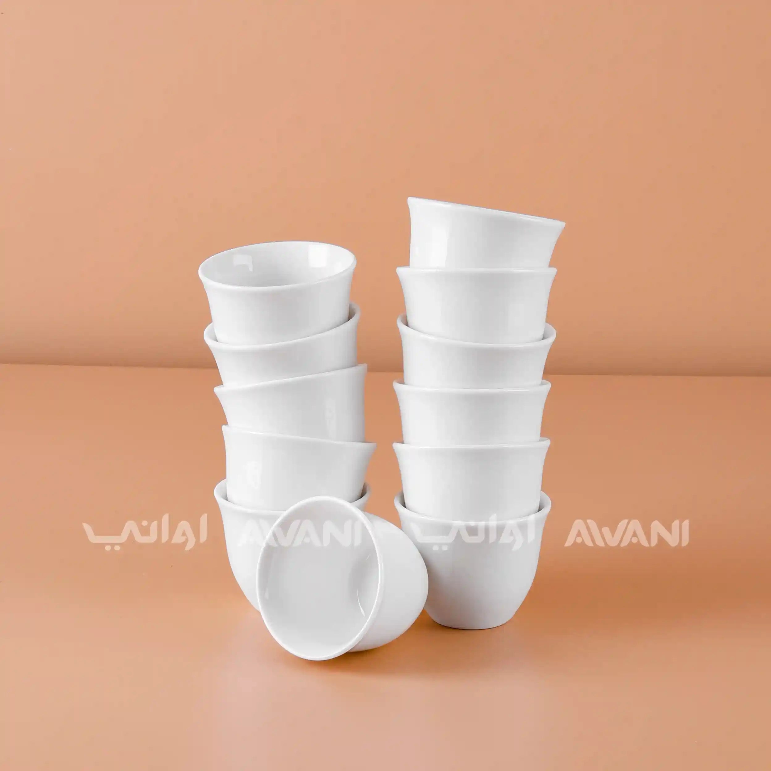 Elegant 12-Piece  Porcelain Ceramic Cawa Set