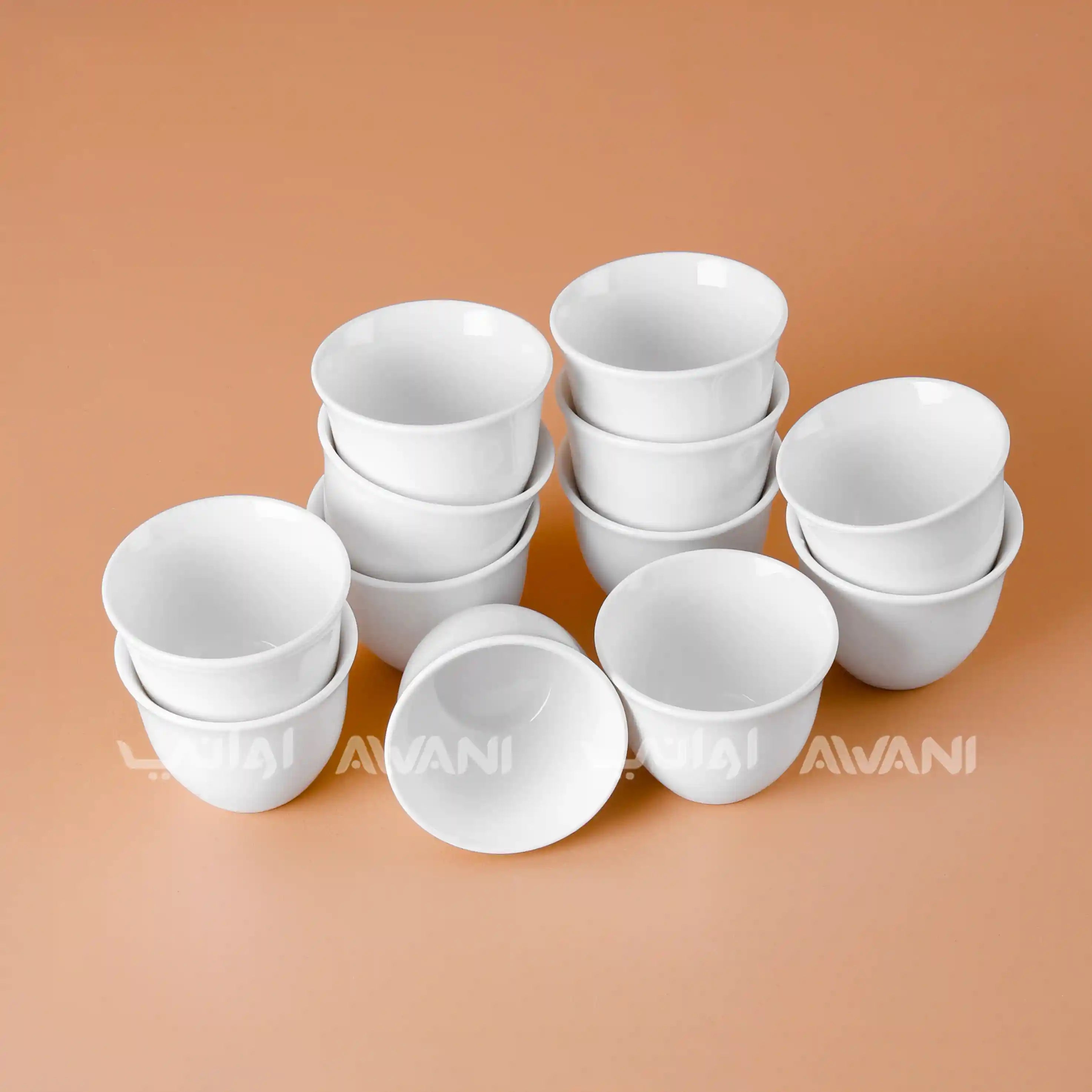 Elegant 12-Piece  Porcelain Ceramic Cawa Set