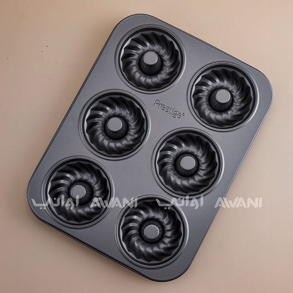 Doughnut Mold  with 6 Cups, rolled steel plate, Black