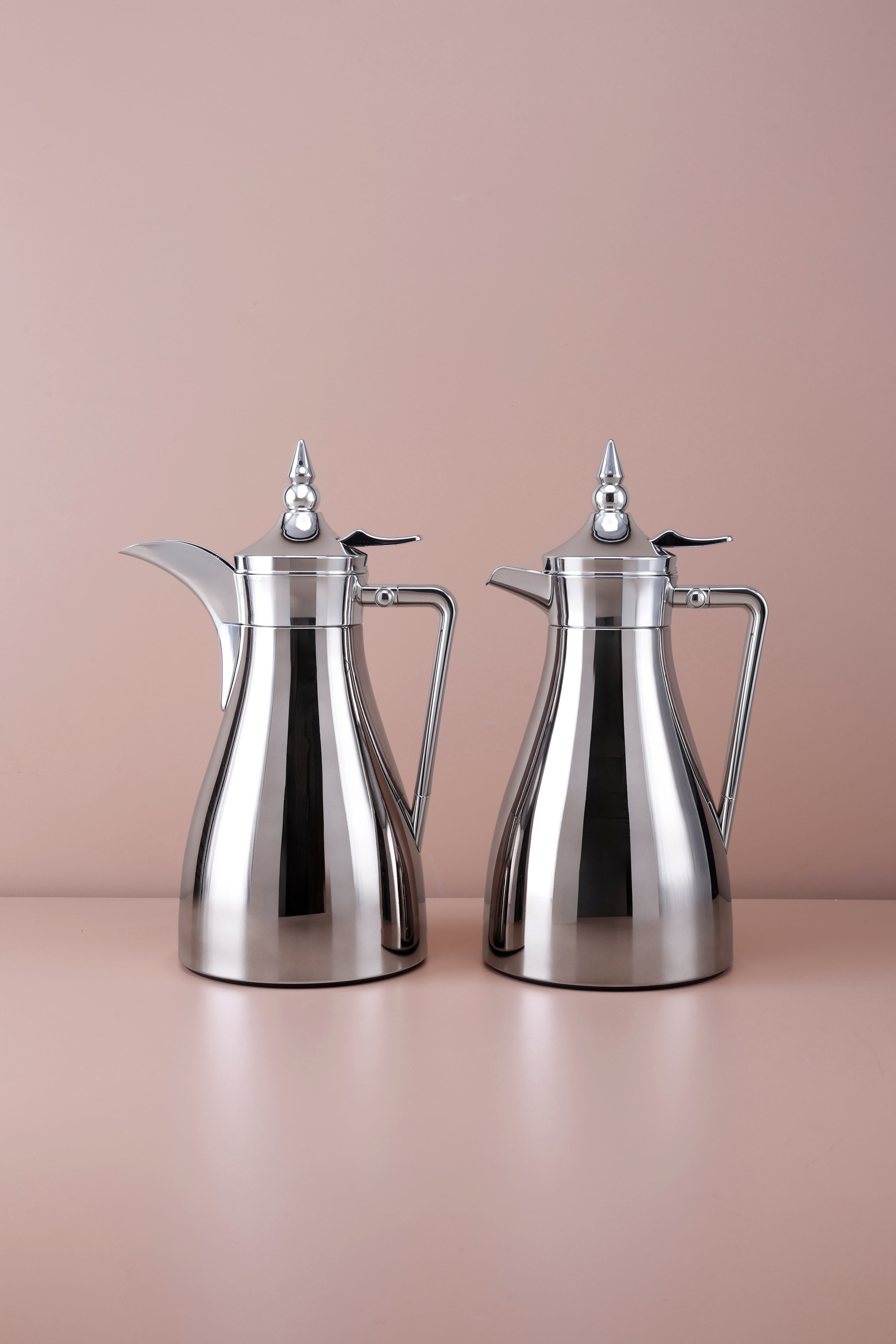 2 Pcs Flask Set Silver - 1 L + 1 L
