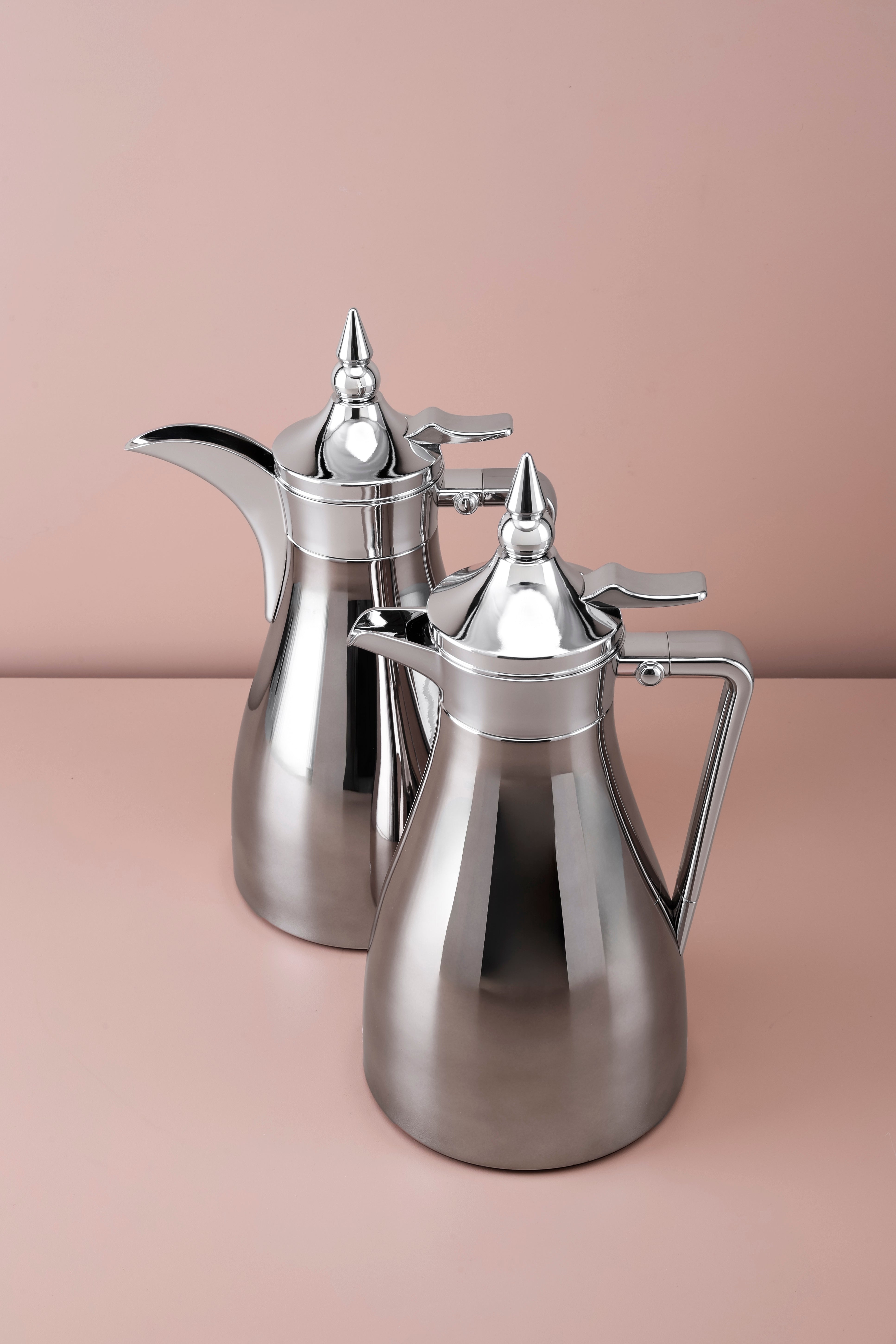 2 Pcs Flask Set Silver - 1 L + 1 L