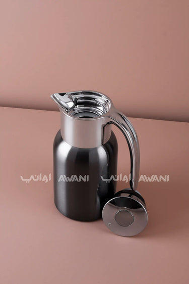 Sleek Modern Flask 1 L Silver + Black
