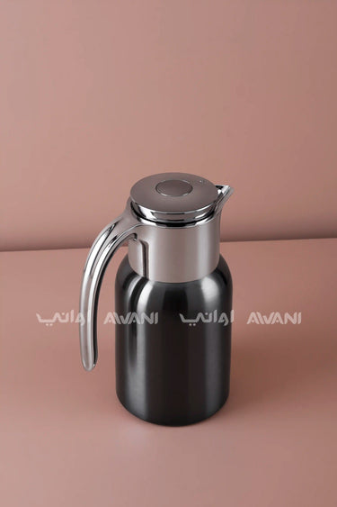 Sleek Modern Flask 1 L Silver + Black
