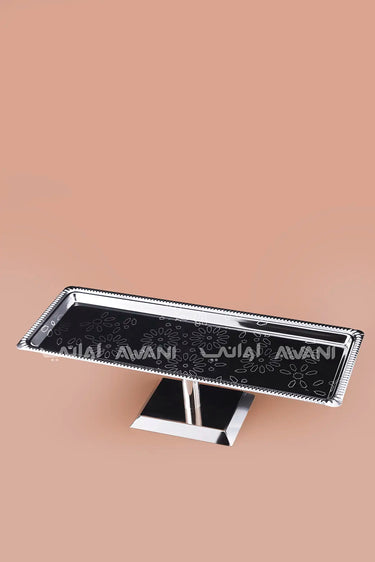 Silver Rectangular Dessert Stand with Clear Acrylic Dome
