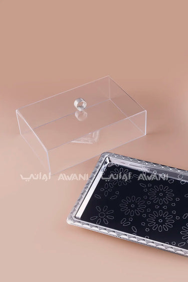 Dessert Stand with Silver Base & Clear Dome