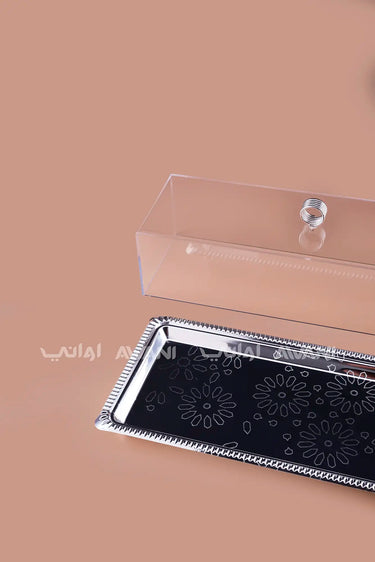 Dessert  Tray with Silver Base & Clear Dome