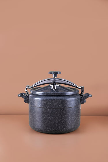 15 Litre Heavy-Duty Aluminum Pressure Cooker with Premium Granite Coating - Grey