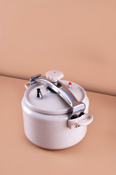 20 Litre Premium Granite Coated Pressure Cooker – Heavy-Duty Aluminium, Elegant Beige Finish