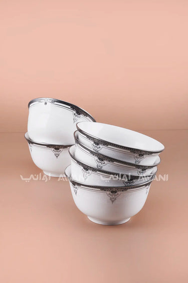 Porcelain Dinnerware Set – 26-Piece Black Lace Filigree Design