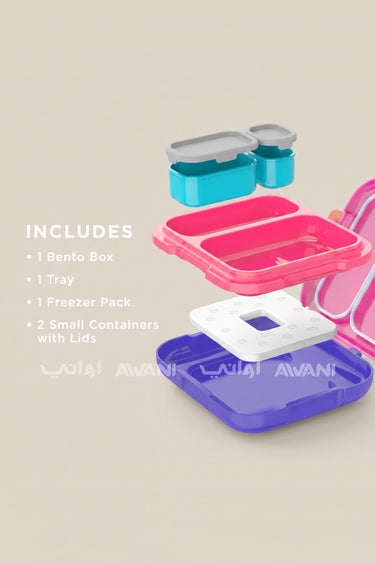 Zoku Neat Bento The Ultimate Chill & Carry Lunch Box (Pink)
