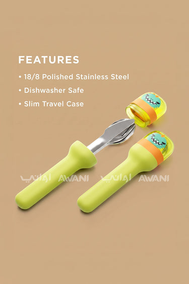 Pocket Utensils: The Ultimate Slim & Portable 3-Piece Cutlery Set - Bright yellow
