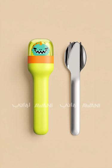 Pocket Utensils: The Ultimate Slim & Portable 3-Piece Cutlery Set - Bright yellow