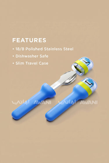 Pocket Utensils: The Ultimate Slim & Portable 3-Piece Cutlery Set - Blue