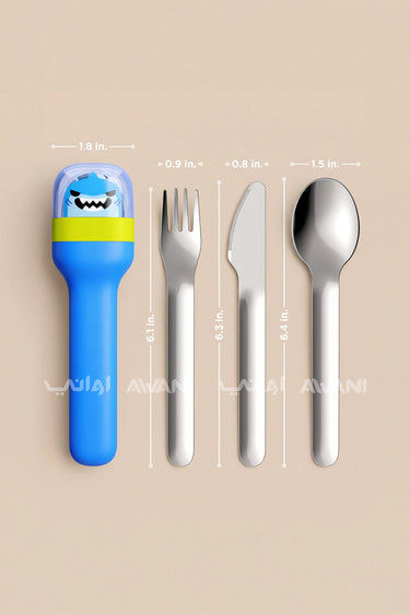 Pocket Utensils: The Ultimate Slim & Portable 3-Piece Cutlery Set - Blue