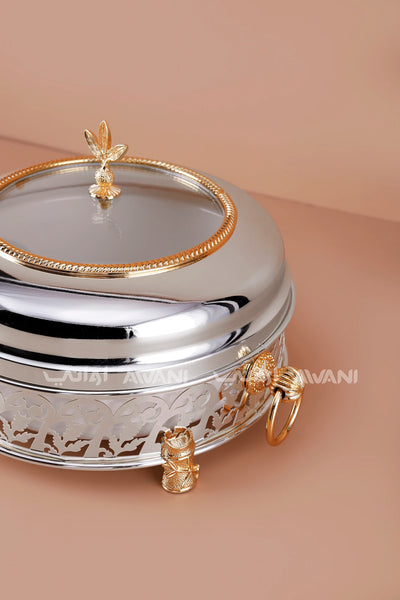 Dates Ceramic Bowl-Gold & silver