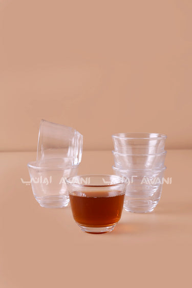طقم أكواب قهوة زجاج سادة - 6 قطع