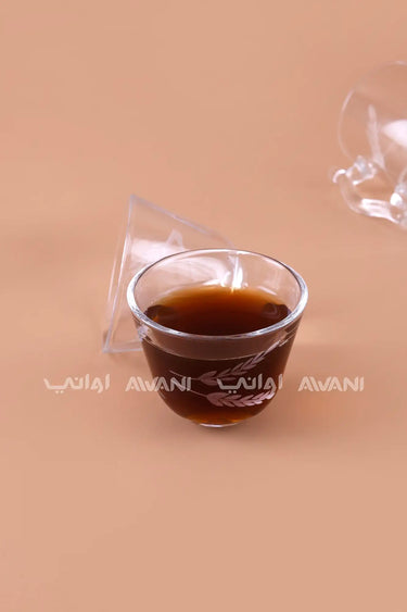 18-Piece Etched Glass Tea & Coffee Set – Botanical Wheat Design for Tea, Gahwa & Espresso