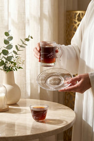 18-piece set for 6 guests (tea cups, Gahwa cups & saucers)