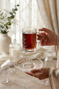 18-Piece Frosted Leaf Glass Tea and Cawa Set