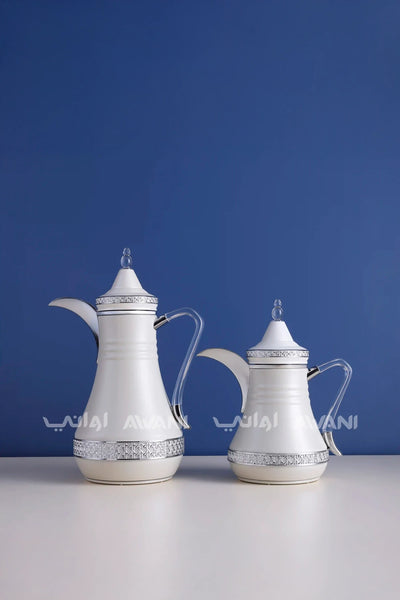 Dallah Set – 2 Pcs (0.35 ML + 1 L) Lite Sandal + Silver