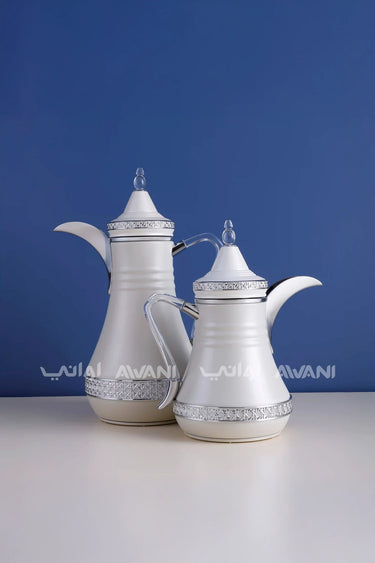 Dallah Set – 2 Pcs (0.35 ML + 1 L) Lite Sandal + Silver