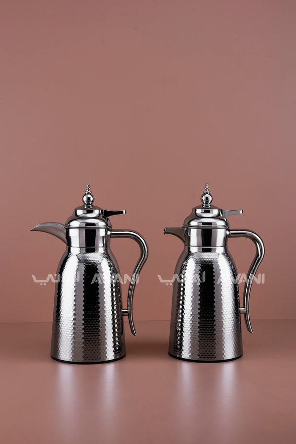 Silver Flask Set 1 + 1 L - Dot Pattern