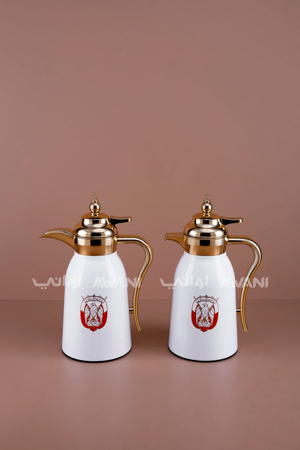 Abu Dhabi Logo Gold & White Flask Set – 1L + 1L