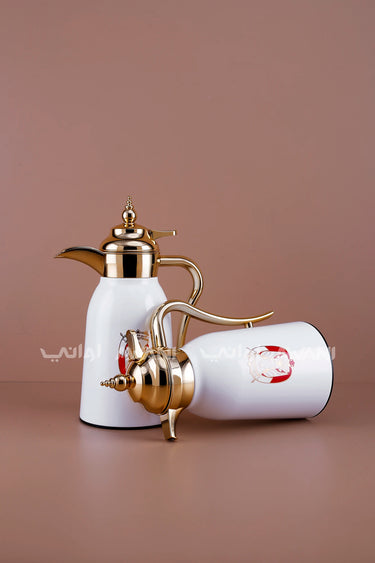 Abu Dhabi Logo Gold & White Flask Set – 1L + 1L