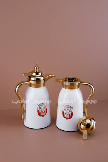 Abu Dhabi Logo Gold & White Flask Set – 1L + 1L