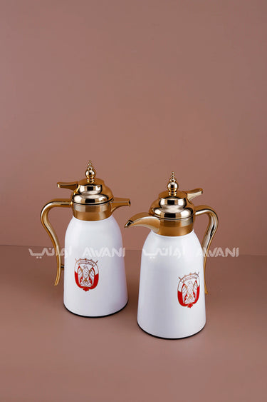 Abu Dhabi Logo Gold & White Flask Set – 1L + 1L