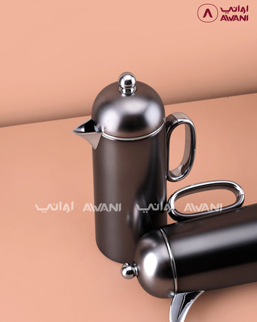 Crystal Gray Thermal Flask Set - (2 Pcs – 1+1 L)