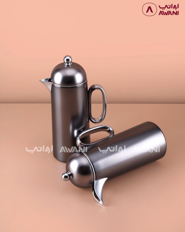 Crystal Gray Thermal Flask Set - (2 Pcs – 1+1 L)
