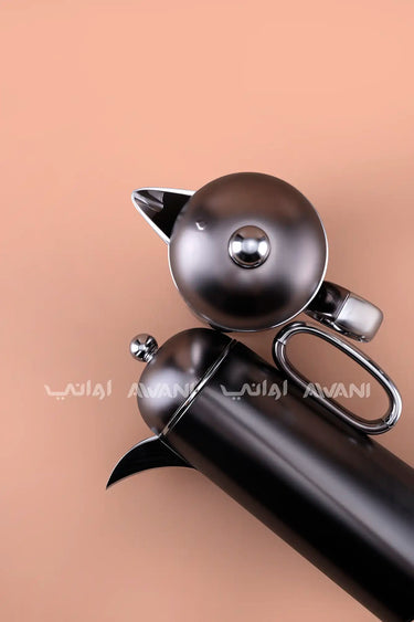 طقم ترمس حراري كريستال رمادي - (قطعتان – 1+1 لتر)