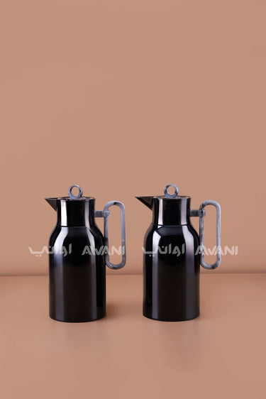 Arabic Coffee & Tea Set | Black & Gray Dallahs | 1.0L & 1.0L