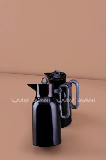 Arabic Coffee & Tea Set | Black & Gray Dallahs | 1.0L & 1.0L
