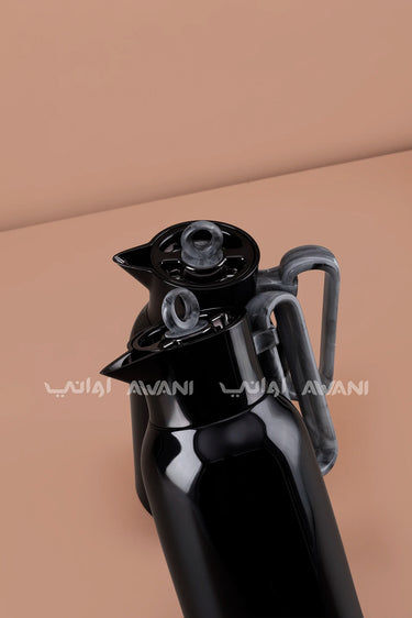 Arabic Coffee & Tea Set | Black & Gray Dallahs | 1.0L & 1.0L