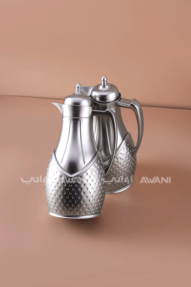 Elegant Mate Silver Thermal Flask Set – 2 Pieces
