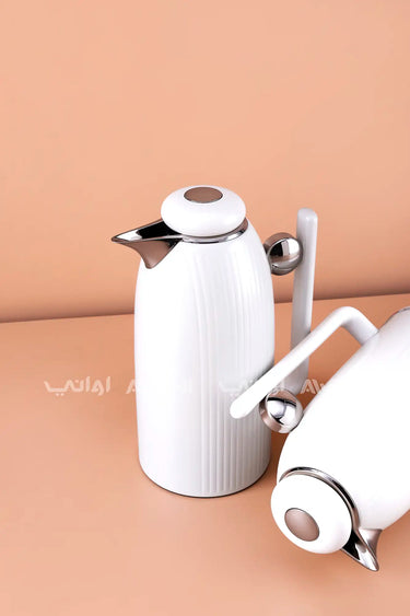 BEIGE+ L COFFEE WOODEN 2PCS FLASK SET