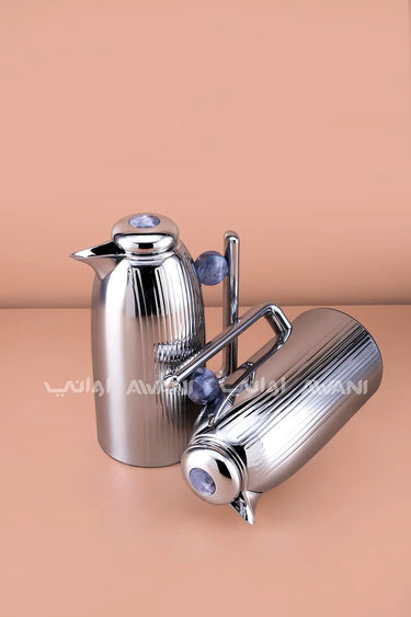 SILV+GREY 2PCS FLASK SET