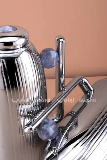 SILV+GREY 2PCS FLASK SET
