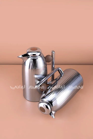 SILV+M WOODEN 2PCS FLASK SET