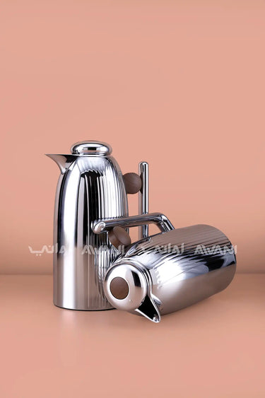 SILV+M WOODEN 2PCS FLASK SET