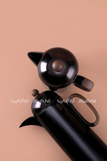 Thermal Carafe Set – Black & Wooden Accents (2 Pcs – 1+1, L)